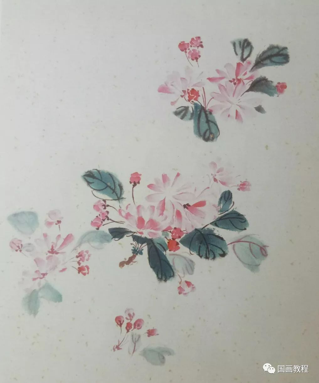 小写意花卉画法详解—作品《海棠》的画法!