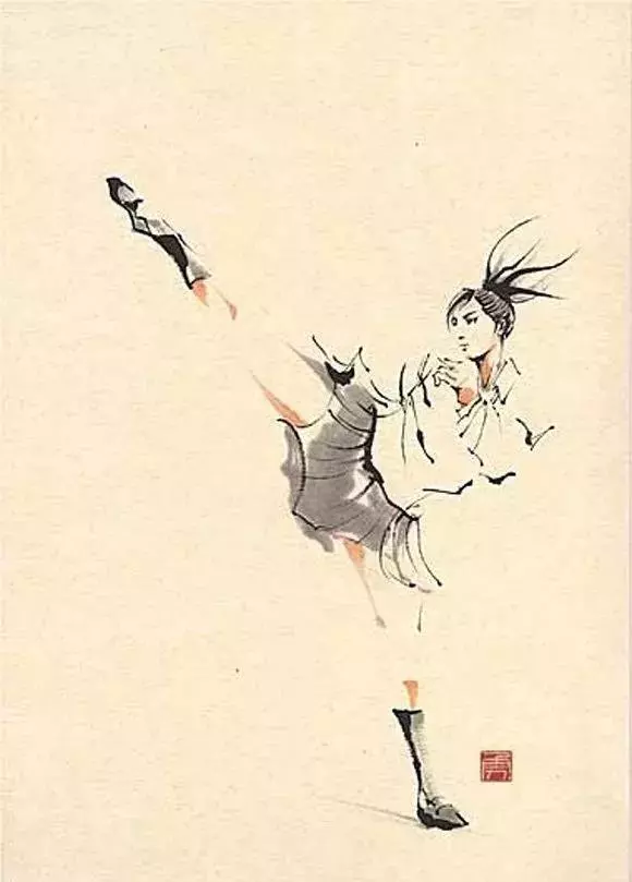日本画师用水墨画表现的武术,你觉得怎么样?