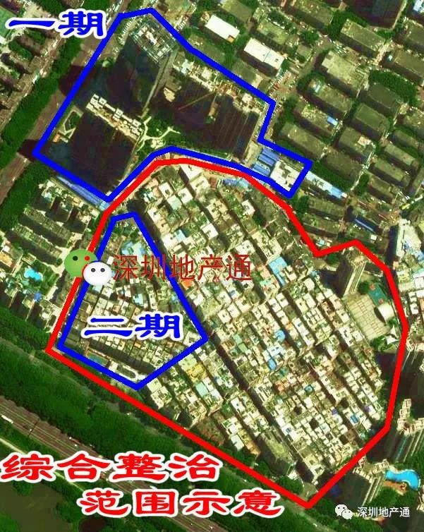 48万㎡, 南临福荣路,北接沙尾村, 与香港元朗,米埔隔海相望, 含村一二