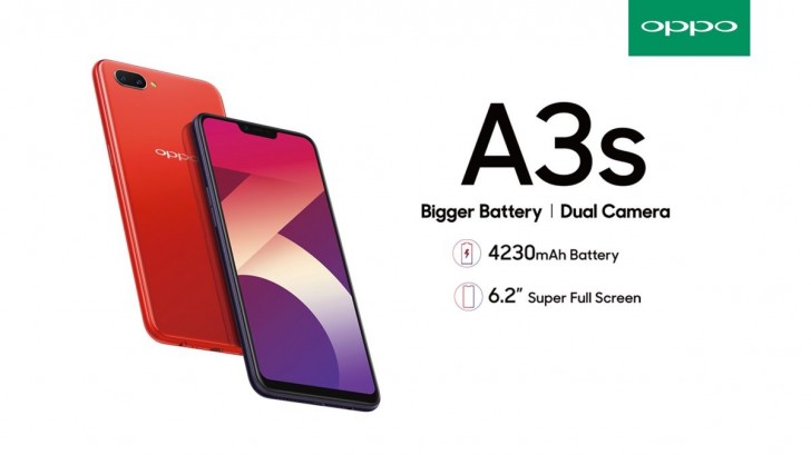 oppo a3s发布:刘海全面屏 超大电池,售价1070元!