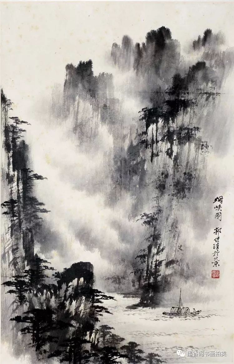 中国山水画留白染云法