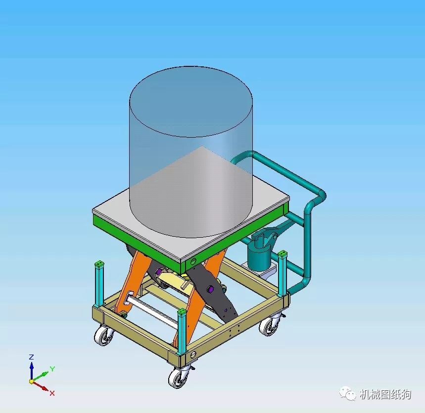 【工程机械】scissor lift剪式升降机3d模型图纸 igs格式