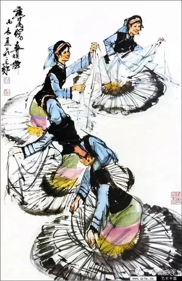 国画大师黄胄新疆人物画作品欣赏