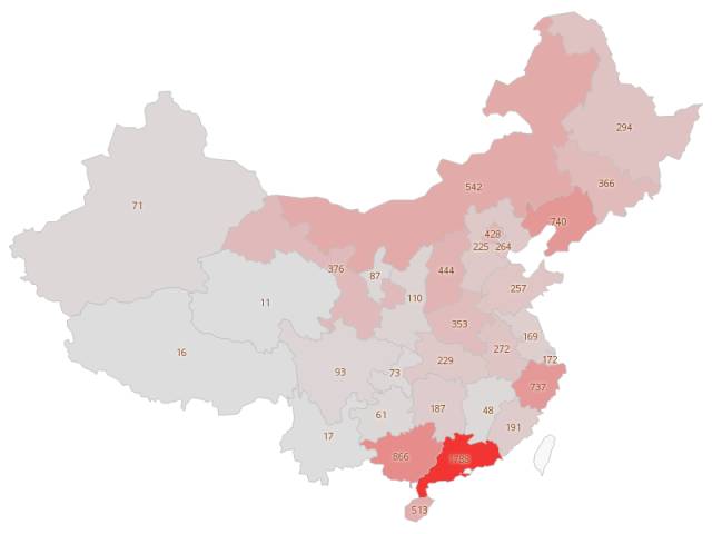 散点地图:基于高德地图实现,通过定位经纬度,用散点来表示所在位置的