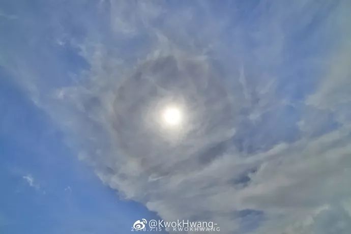 奇观佛山上空惊现天空之眼太阳戴上了光环