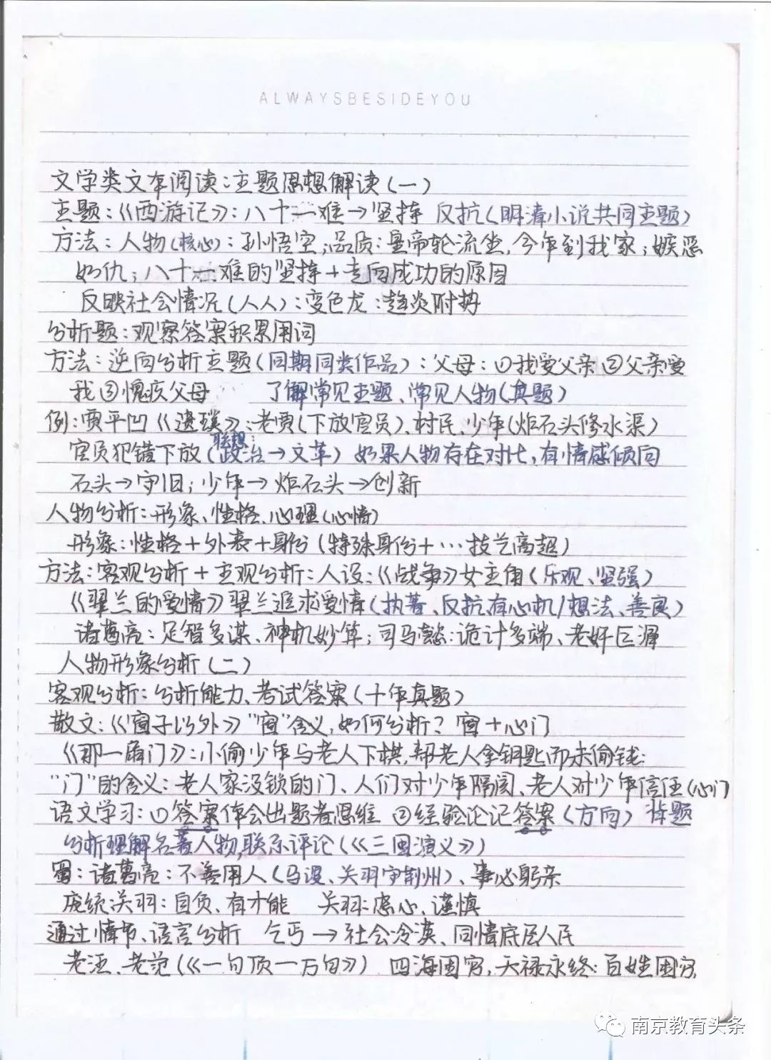 这是南京高考学霸的学笔记,全手写,请查收!
