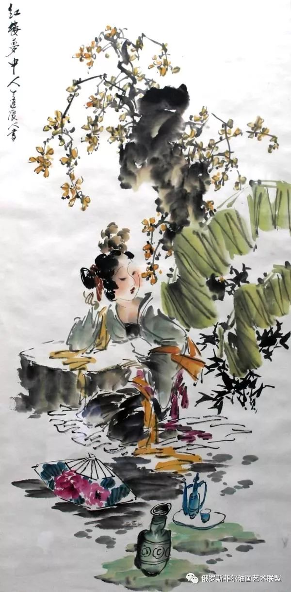 当代著名国画艺术大师梁永和国画作品意境红楼梦欣赏