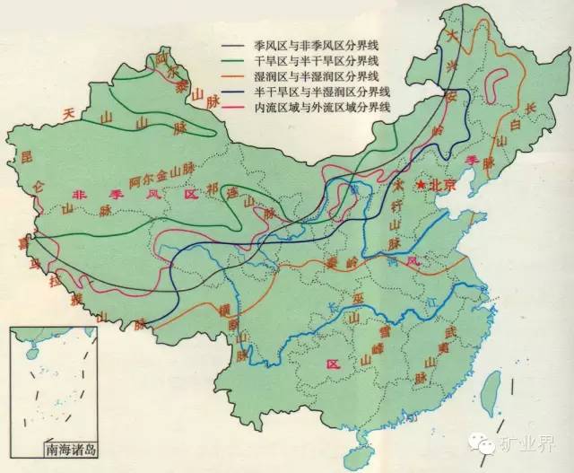 长江水系与黄河水系分水岭:巴颜喀拉山脉～秦岭 长江水系与珠江水系的图片