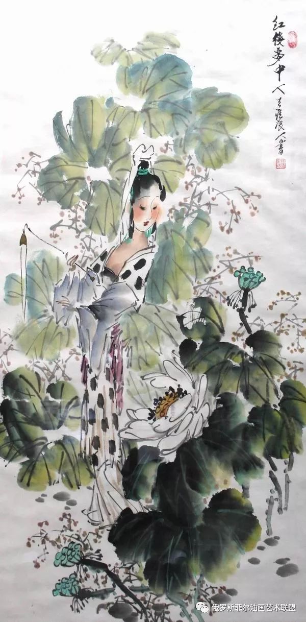 当代著名国画艺术大师梁永和国画作品意境红楼梦欣赏