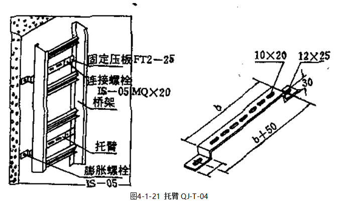 这种托臂可与l-oid槽钢立柱配合使用.