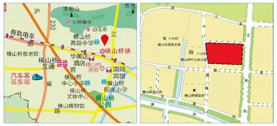 江南路西侧地块属横山桥镇区核心地块,位于江南路西侧,兰陵路北侧.