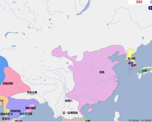 晋朝结束了分裂,重新统一,但疆域没有发生太大的变化.公元400年.