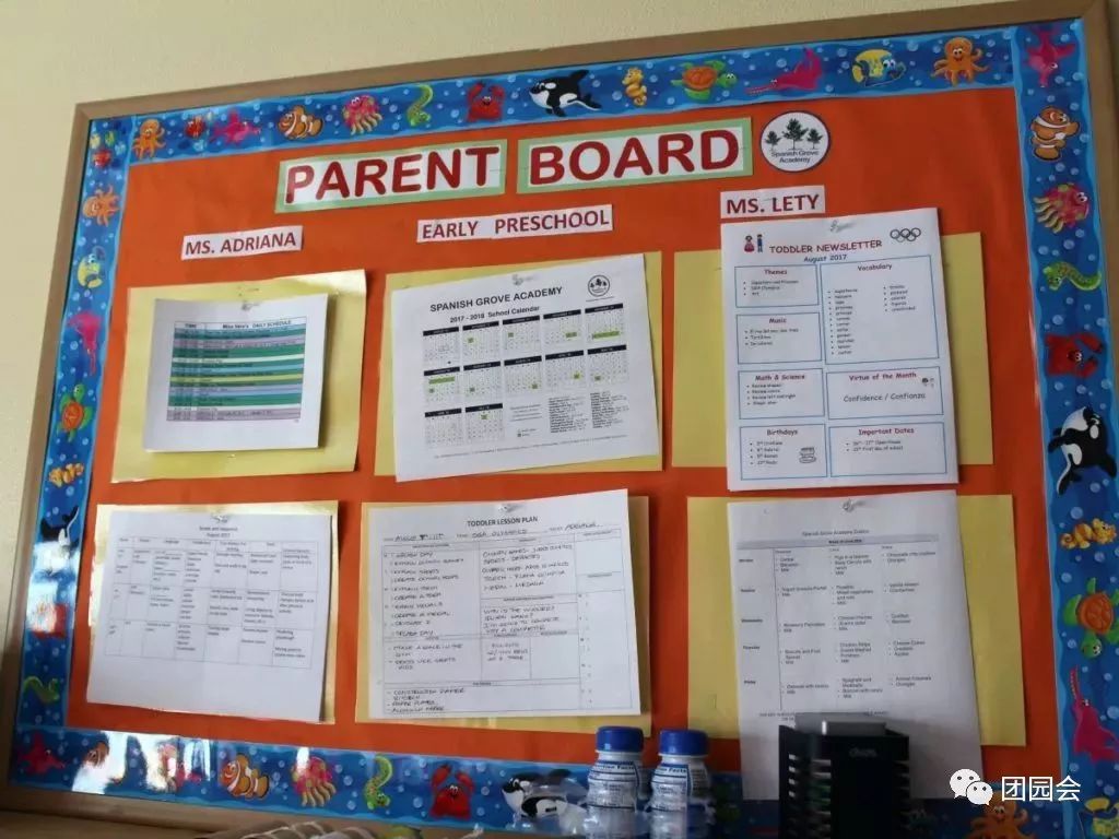 有的幼儿园有每个月的主题墙(他们习惯称之为bullet board),也就是一