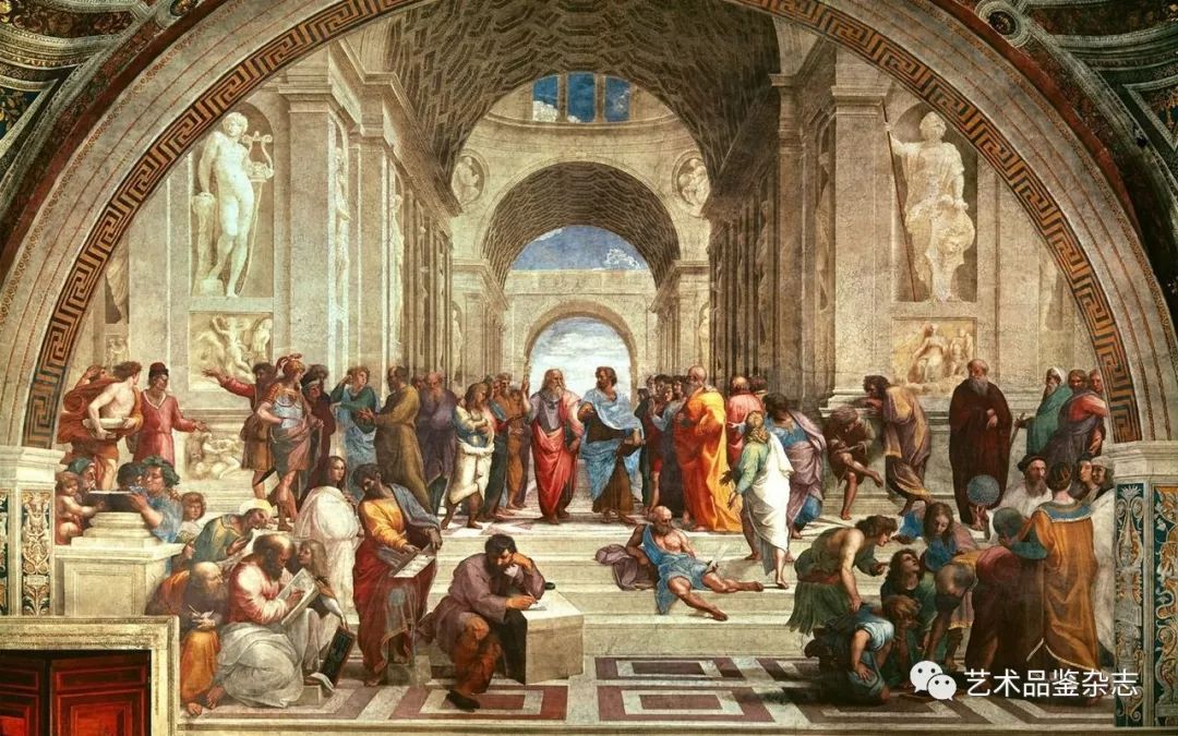 拉斐尔《雅典学院》油画 279.4×617.2cm 梵蒂冈塞纳图拉大厅