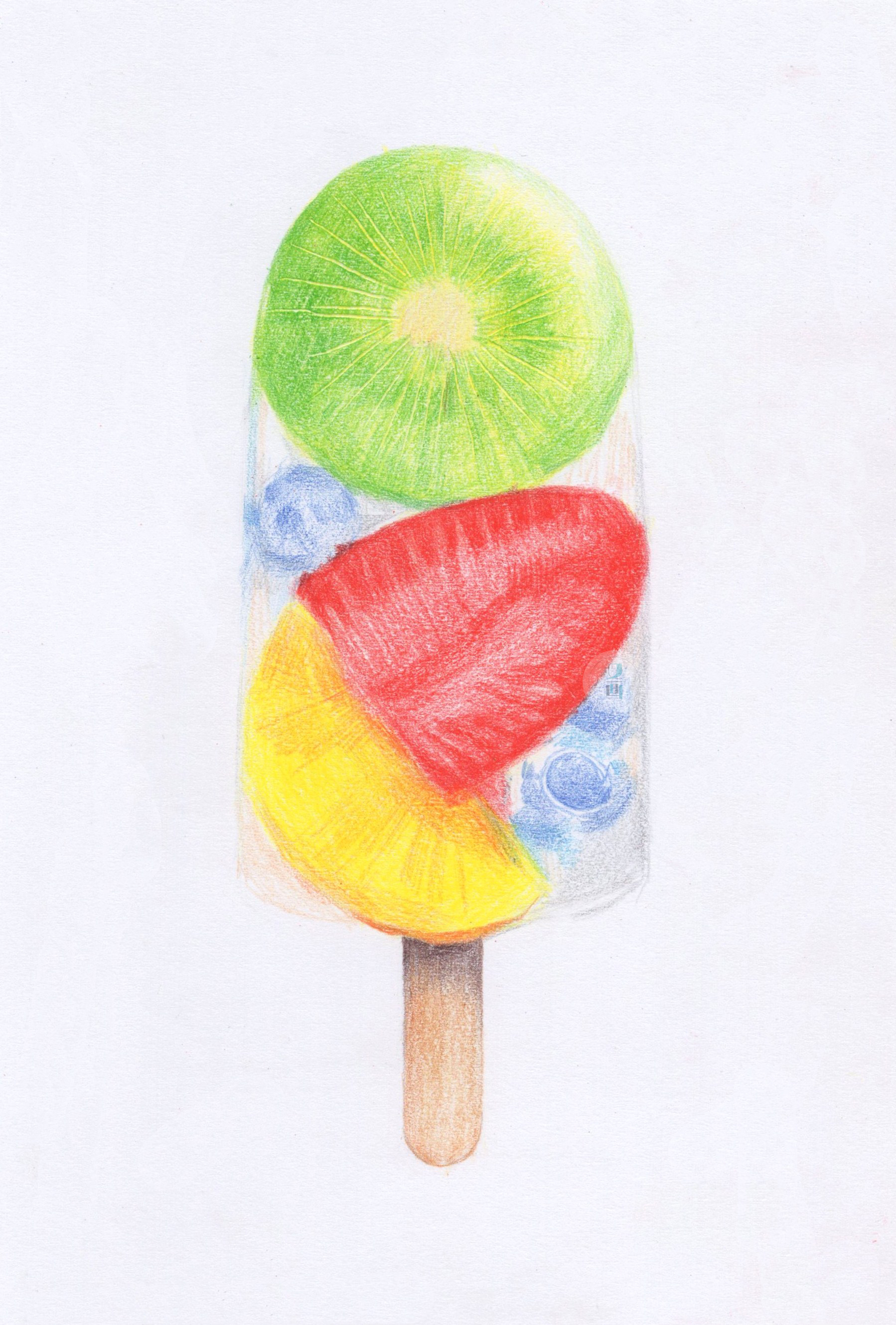 【彩铅】缤纷夏日,来一支水果冰棍吧!
