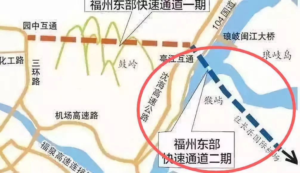 后 设闽安特大桥跨闽江入海口至长乐猴屿乡,设猴屿隧道绕行猫头山一级