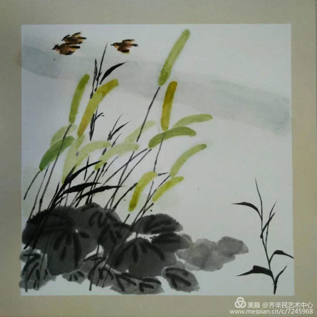 郭伟(山东寿光中学美术老师)第一次画写意花鸟画作品一一4.
