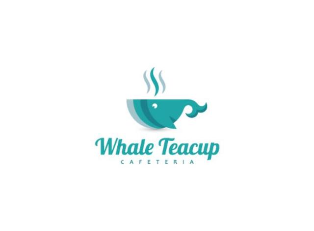 可爱俏皮的鲸鱼logo