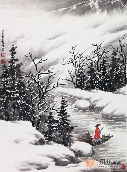 《独钓寒江雪》 (45*32cm)