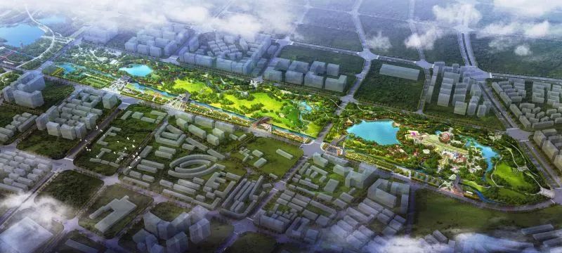 还在加紧建设中公园西片区为杨柳河公园,东片区为"五湖四海"规划建设