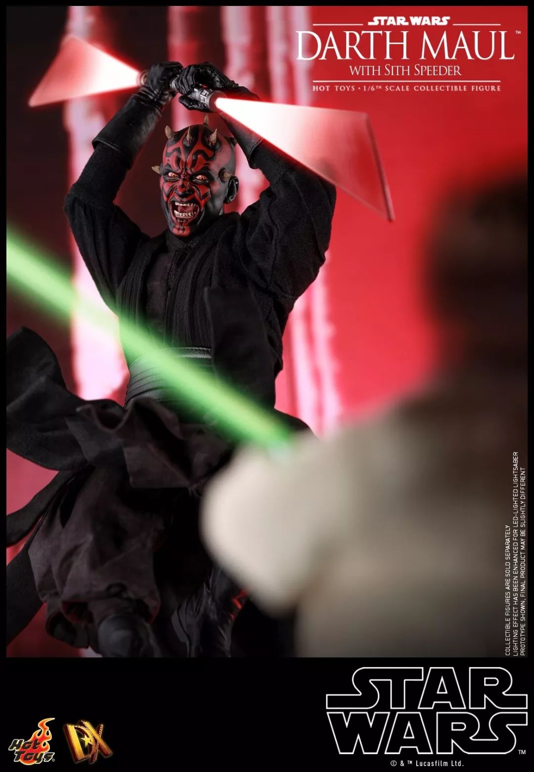 新品预定hottoysdx1616星球大战darthmaul达斯摩尔单人dx17摩托套装标