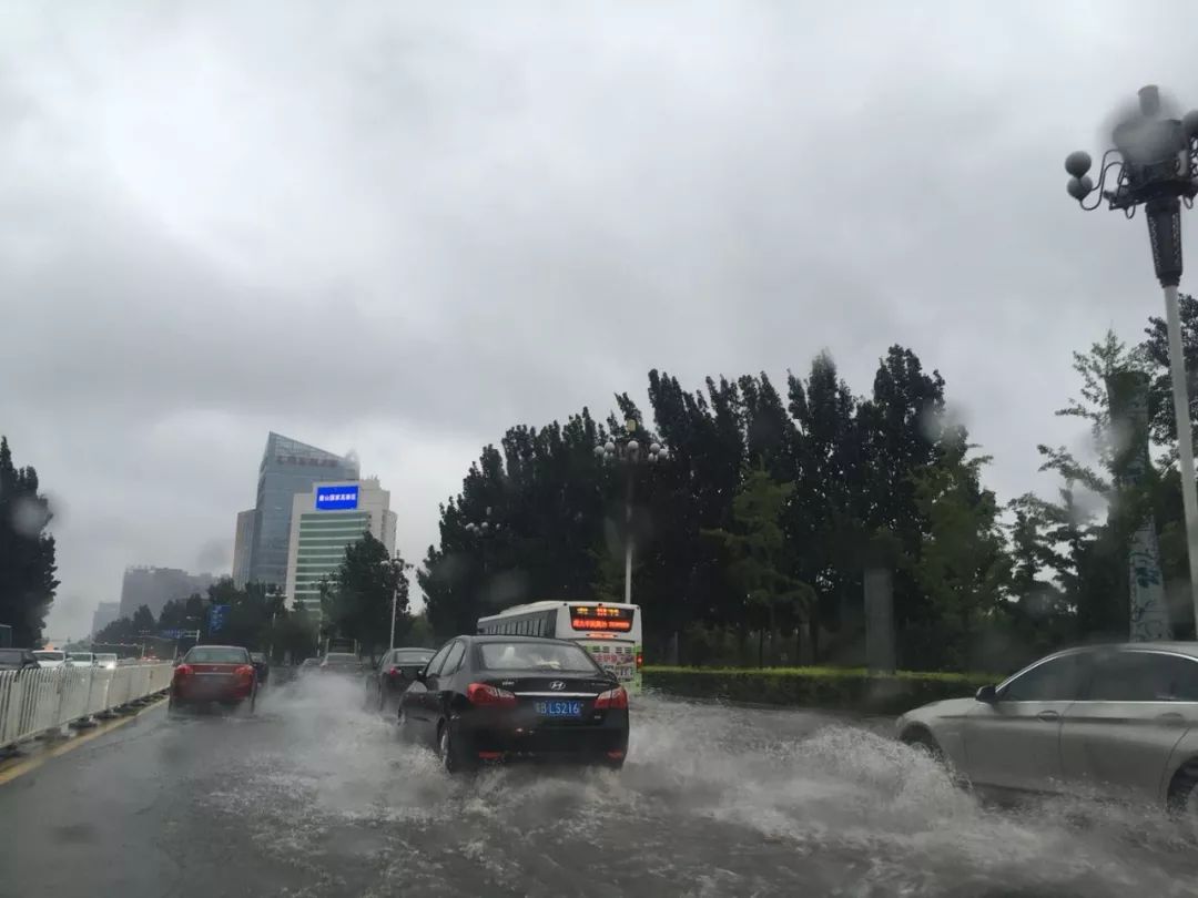 光明路最北端附近开启看海模式 24日07时唐山市气象台发布雨情信息称