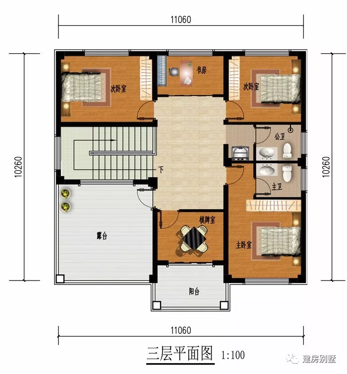 13×12米三层新农村自建房设计图