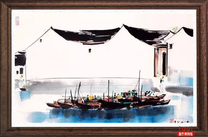 客厅博物馆原作版画:吴冠中为何爱鲁迅故乡的乌篷船