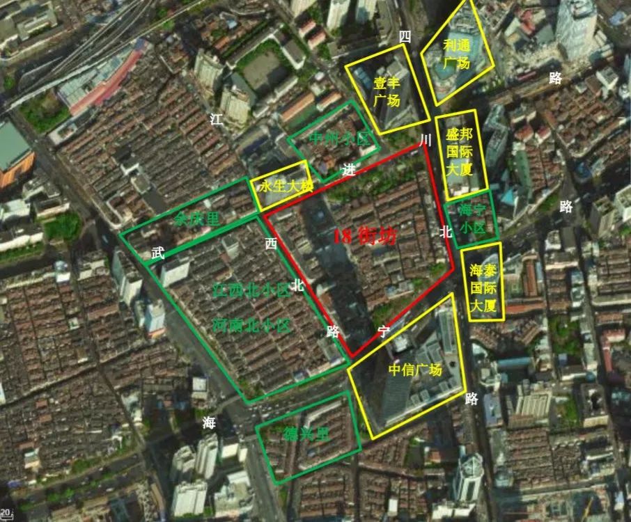 虹口区四川北路街道hk194-01地块即虹口18街坊,东至四川北路,南至海宁