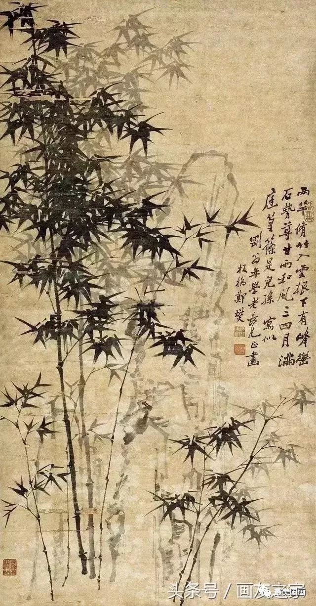 观赏郑板桥绘制的《竹石图轴》,如坐春风《郑板桥集·题画》中云:"江