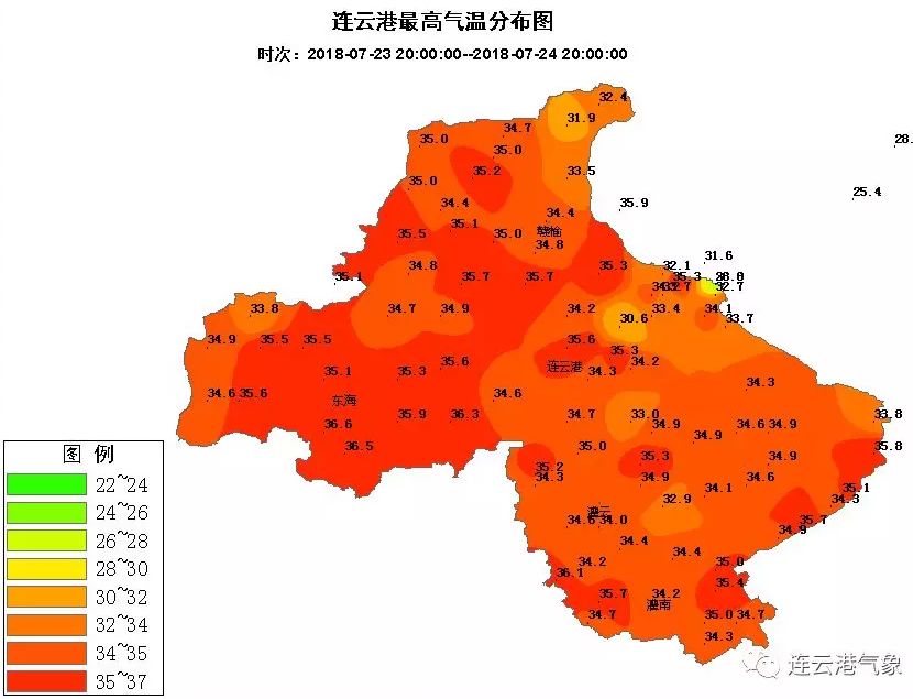 连云港气象台发布高温报告!接下来几天最高温36℃,34℃,34℃