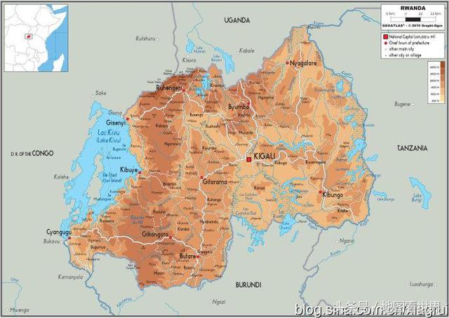 旅游 正文  卢旺达地形图  提到卢旺达你会想到什么