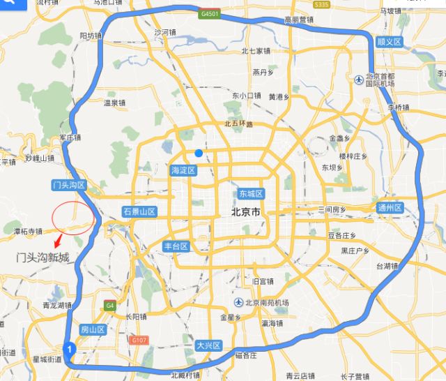 尽管区域在六环外,可北京六环线是特殊的"西凹陷圆,使得门头沟新城区
