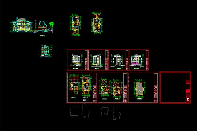 1300套cad别墅设计cad施工图效果图纸cad下载资源想要就送