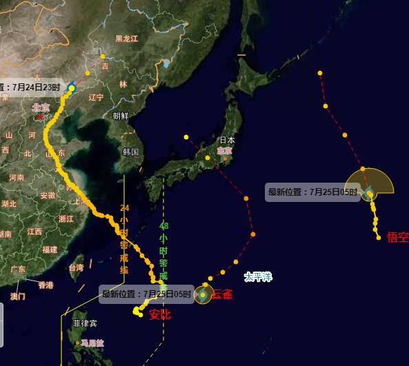 台风路径实时发布系统:今年第12号台风云雀生成 悟空加强为强热带风暴