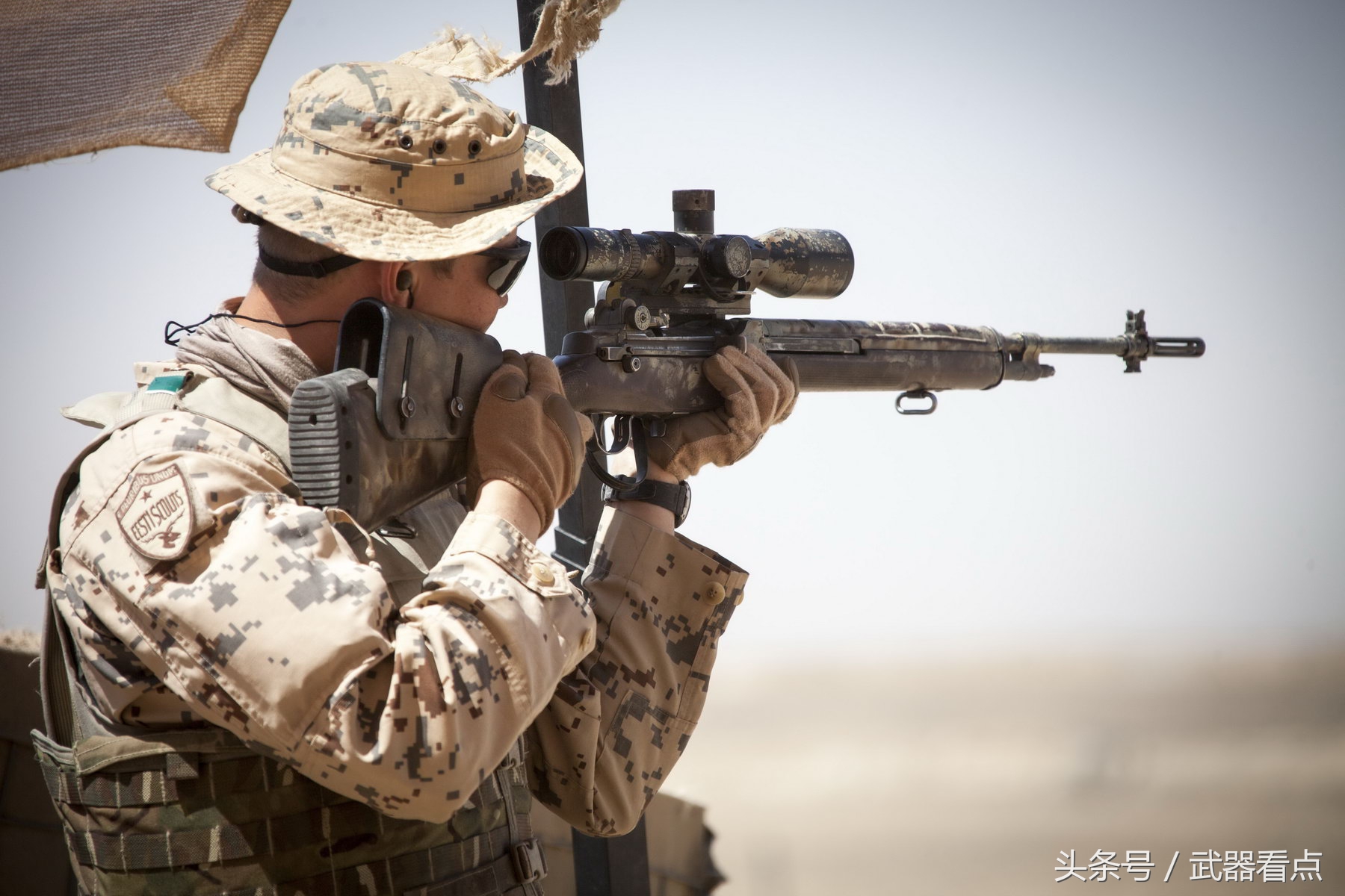 军事丨美军在阿富汗战场,使用的"m14精准射手"步枪