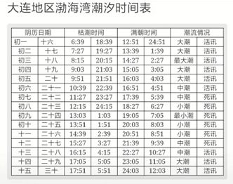 那到底怎么看这个时间呢 渤海湾的潮汐是初一,十五"两头潮",每月农历