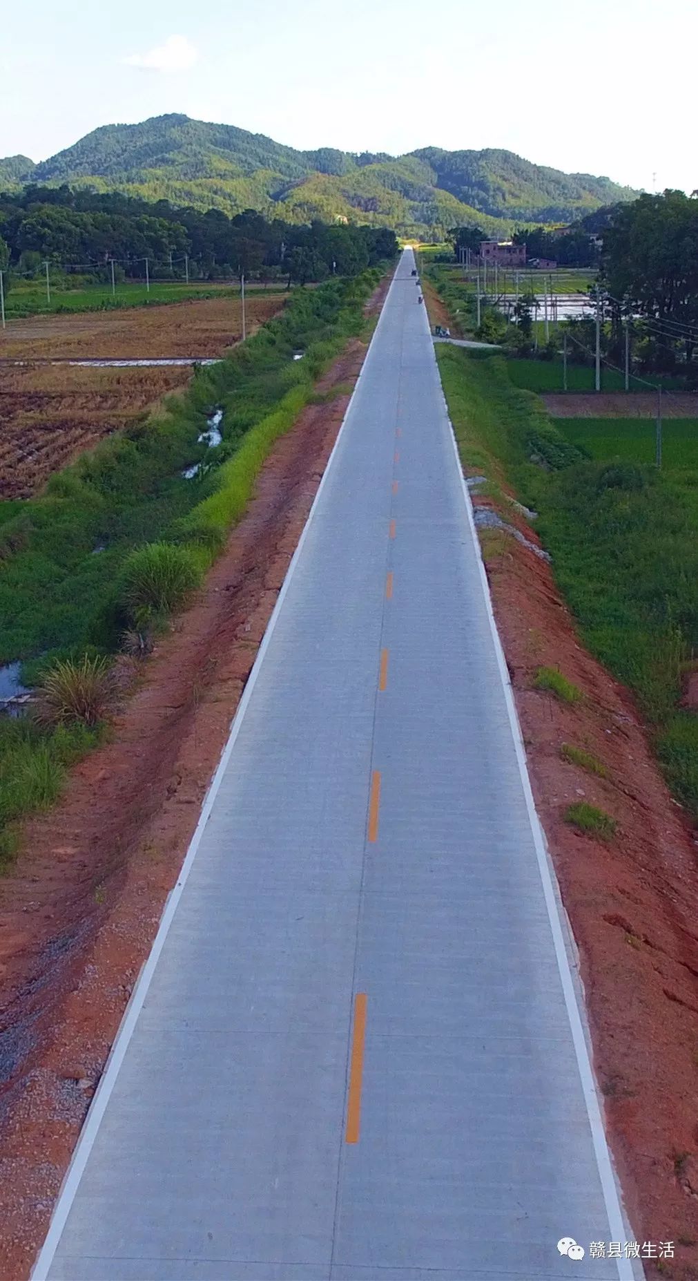 村公路升级改造工程,起点位于赣县与兴国交界处,终点位于田村镇枫树门