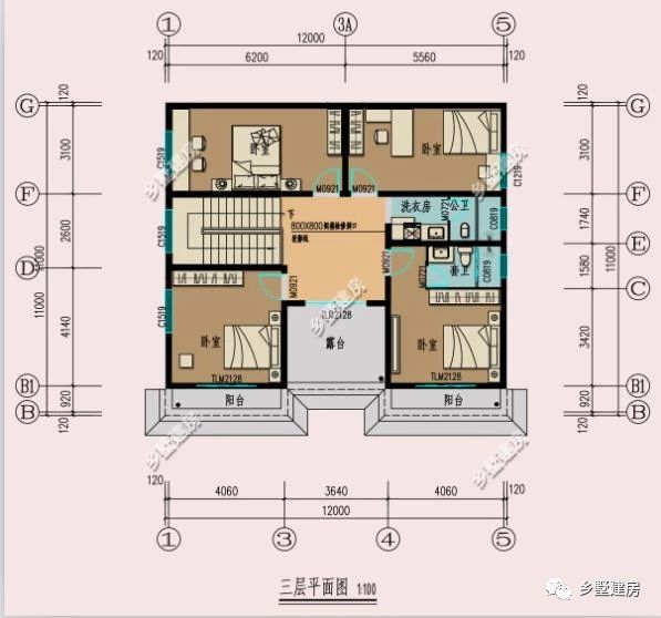 农村宅基地自建别墅,长宽相近,正方形的别墅外观大气有面子!