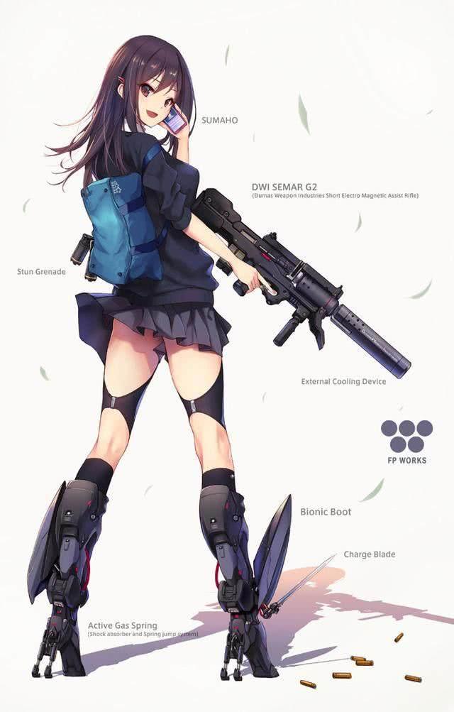 二次元动漫美图:枪与少女