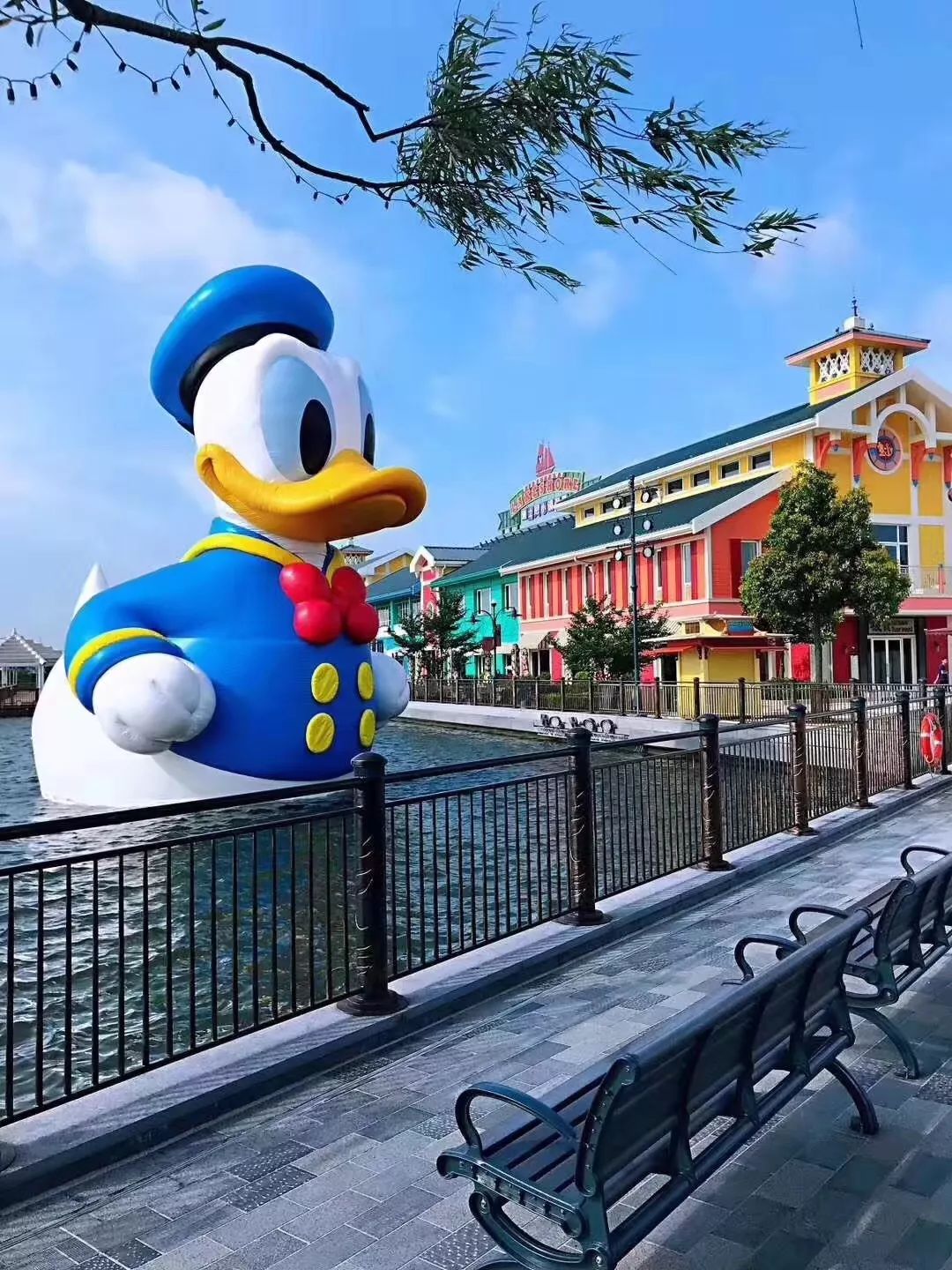 原来是巨型大可爱——巨型唐老鸭登陆上海迪士尼小镇星愿湖啦!