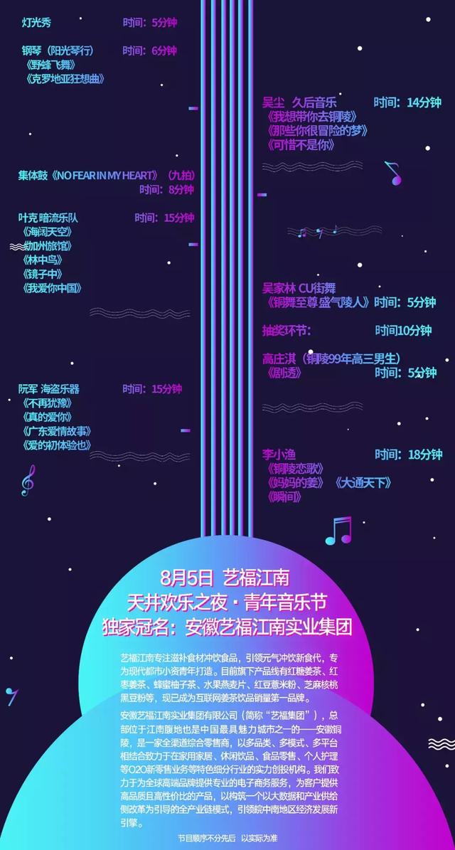 收藏| 2018铜陵音乐节节目单曝光,豪华阵容,速来围观