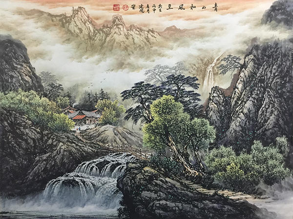 实力派彩墨山水画家冯建德 画看奇峰秀 山水传精神