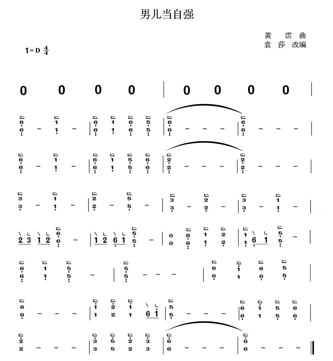 男儿当自强简谱古筝_男儿当自强(2)