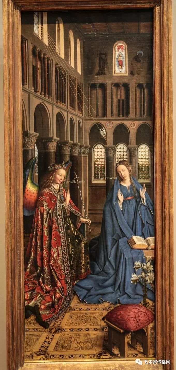 天使报喜﹝the annunciation﹞1434~1436 年,油彩画布 93 x37 公分