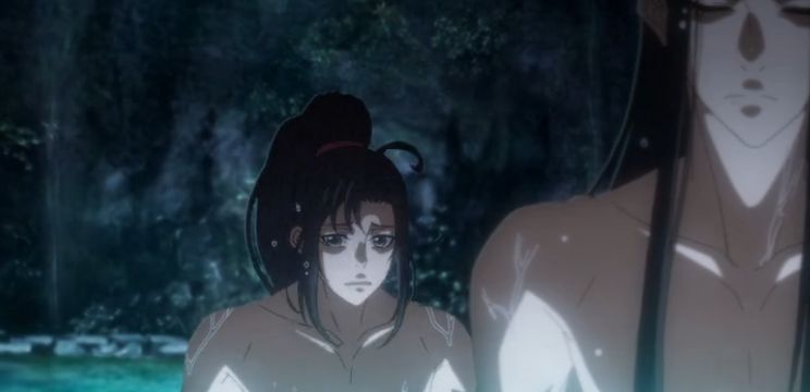 魔道祖师动漫与蓝忘机冷泉相见魏无羡蓝湛你好厉害