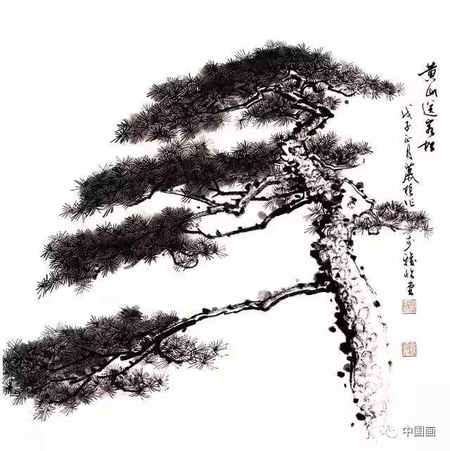 柏树的画法柏树历来寓意长寿或象征高尚民族气节,如寿高汉析,柏寿千岁