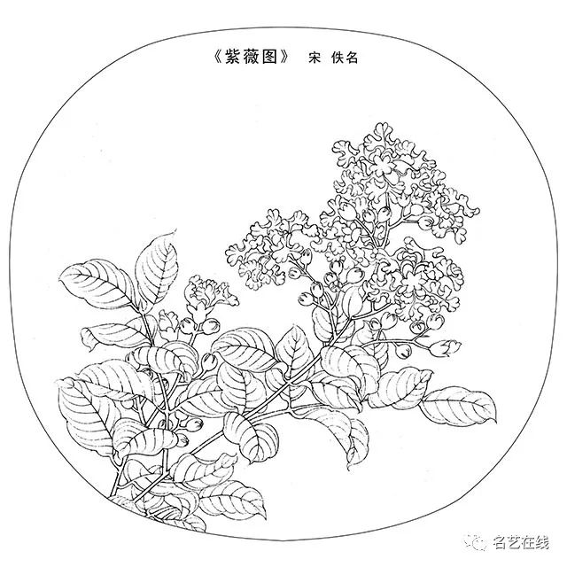 宋高清工笔画小品白描稿40幅临摹必备