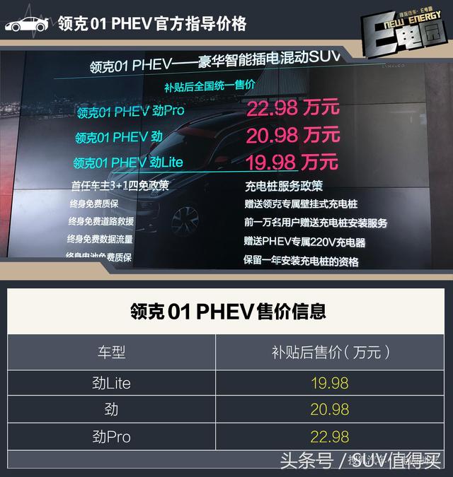 最大續航998公里，補貼後售19.98萬！領克01插電混動版正式上市 汽車 第2張