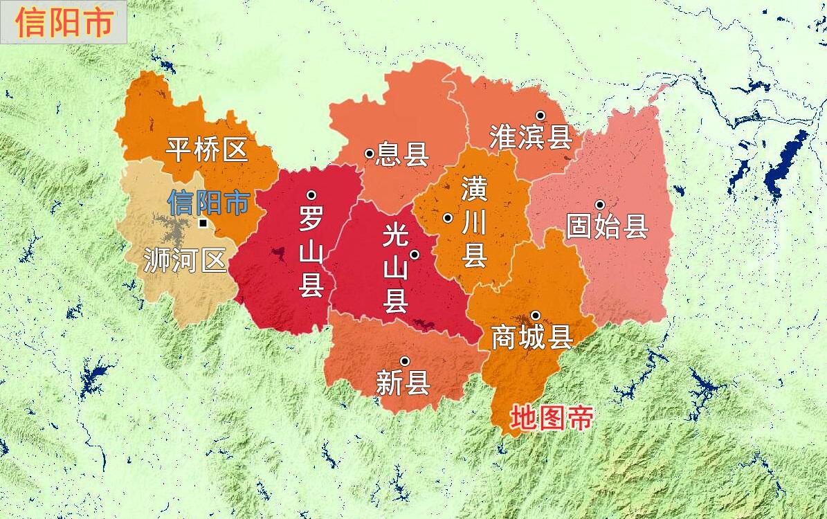 信阳市面积人口_信阳市地图(3)